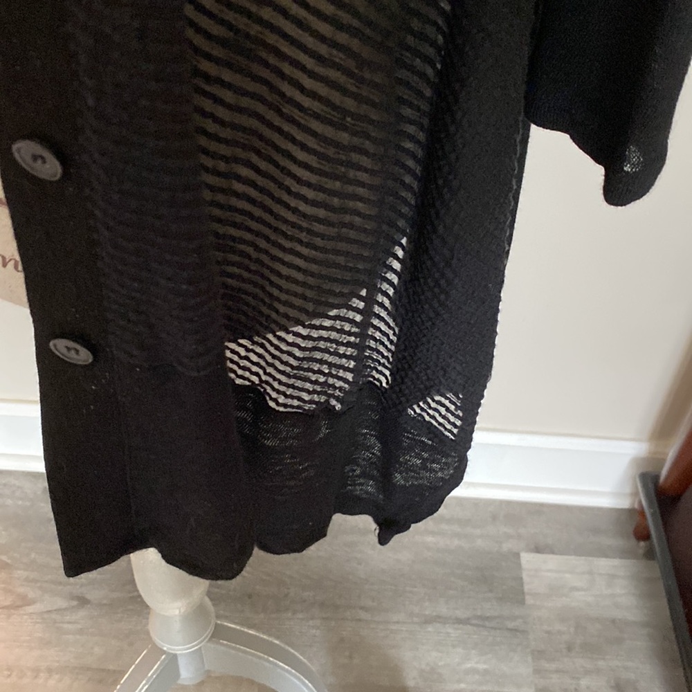 Black Lightweight Button Down Or Open Sweater - image 3